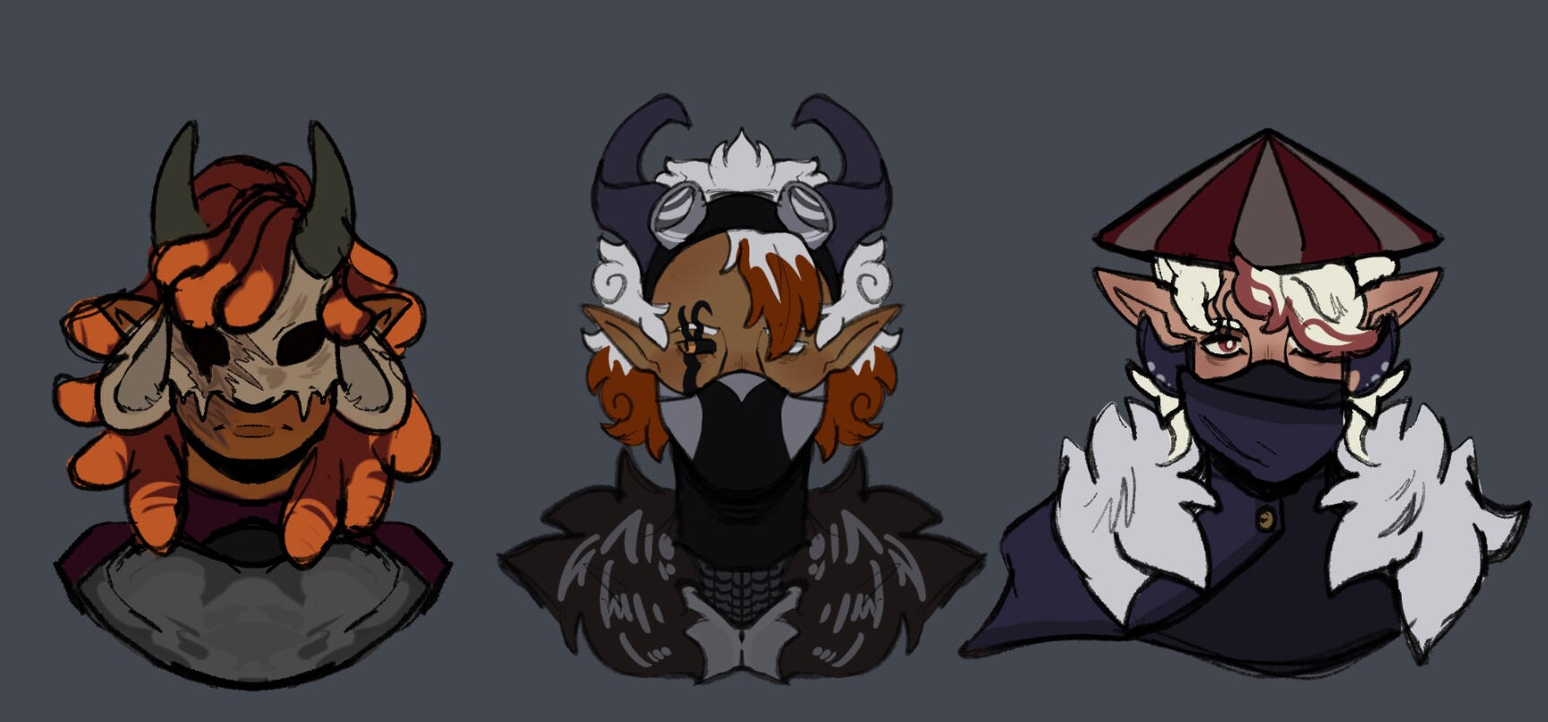 $44 Sketch Headshot w/ Flats + 2 Characters